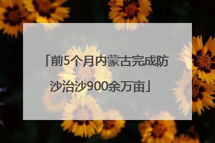前5个月内蒙古完成防沙治沙900余万亩
