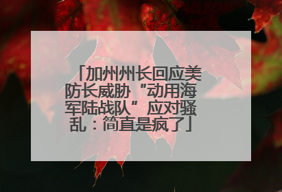 加州州长回应美防长威胁“动用海军陆战队”应对骚乱：简直是疯了