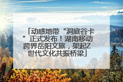 动感地带“洞庭谷卡”正式发布！湖南移动跨界岳阳文旅，架起Z世代文化共振桥梁
