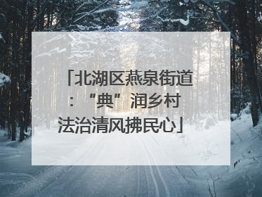 北湖区燕泉街道：“典”润乡村 法治清风拂民心