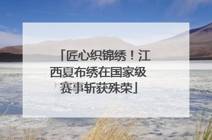 匠心织锦绣！江西夏布绣在国家级赛事斩获殊荣