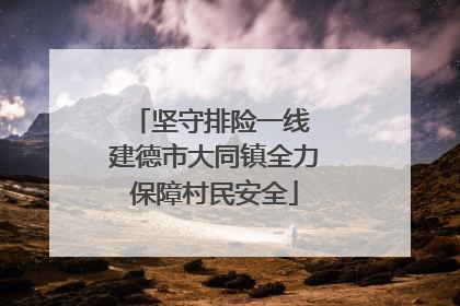 坚守排险一线 建德市大同镇全力保障村民安全