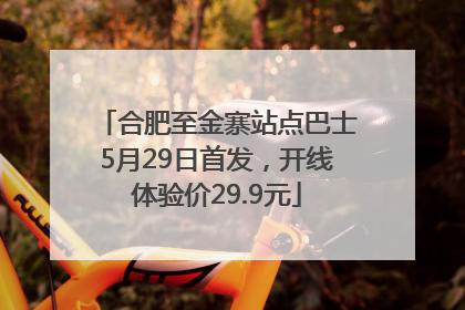 合肥至金寨站点巴士5月29日首发，开线体验价29.9元