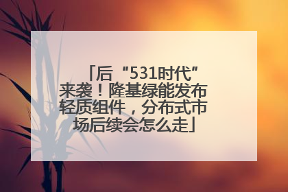 后“531时代”来袭！隆基绿能发布轻质组件，分布式市场后续会怎么走