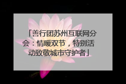 善行团苏州互联网分会：情暖双节，特别活动致敬城市守护者