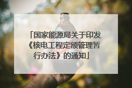 国家能源局关于印发《核电工程定额管理暂行办法》的通知