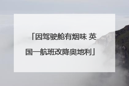 因驾驶舱有烟味 英国一航班改降奥地利