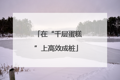 在“千层蛋糕”上高效成桩