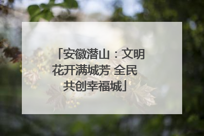 安徽潜山：文明花开满城芳 全民共创幸福城