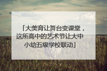 大美育让舞台变课堂，这所高中的艺术节让大中小幼五级学校联动