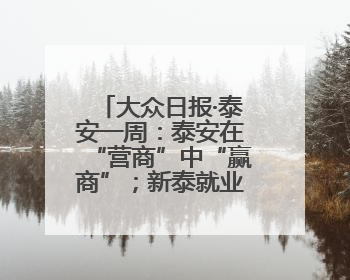大众日报·泰安一周：泰安在“营商”中“赢商”；新泰就业、宁阳夏收工作上要闻
