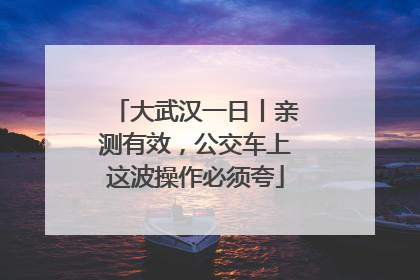 大武汉一日丨亲测有效，公交车上这波操作必须夸