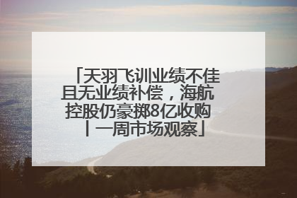 天羽飞训业绩不佳且无业绩补偿，海航控股仍豪掷8亿收购丨一周市场观察