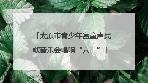 太原市青少年宫童声民歌音乐会唱响“六一”