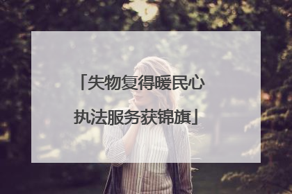 失物复得暖民心 执法服务获锦旗