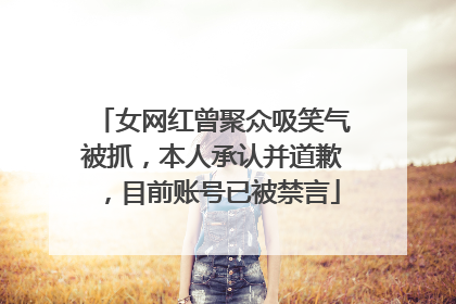 女网红曾聚众吸笑气被抓，本人承认并道歉，目前账号已被禁言
