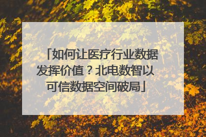 如何让医疗行业数据发挥价值？北电数智以可信数据空间破局
