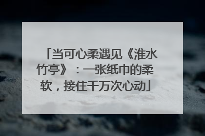 当可心柔遇见《淮水竹亭》：一张纸巾的柔软，接住千万次心动