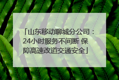 山东移动聊城分公司：24小时服务不间断 保障高速改道交通安全