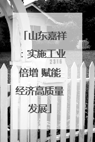 山东嘉祥：实施工业倍增 赋能经济高质量发展