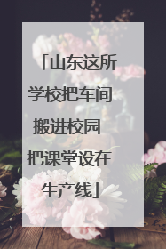 山东这所学校把车间搬进校园 把课堂设在生产线