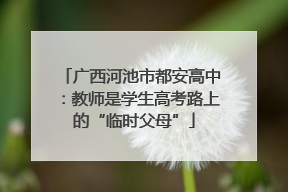 广西河池市都安高中：教师是学生高考路上的“临时父母”
