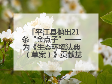 平江县抛出21条“金点子”——为《生态环境法典（草案）》贡献基层智慧