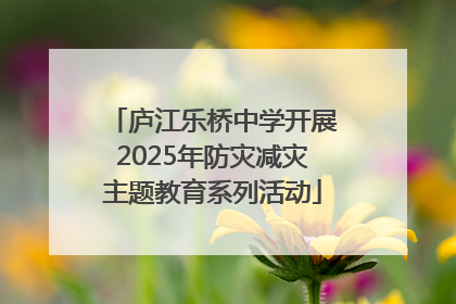 庐江乐桥中学开展2025年防灾减灾主题教育系列活动