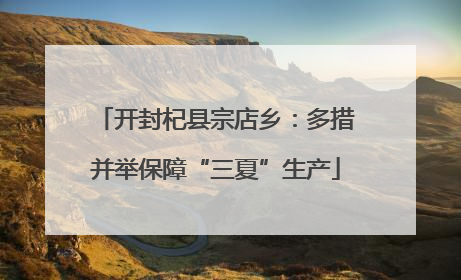 开封杞县宗店乡：多措并举保障“三夏”生产
