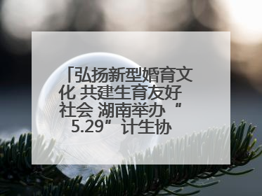 弘扬新型婚育文化 共建生育友好社会 湖南举办“5.29”计生协会员日活动
