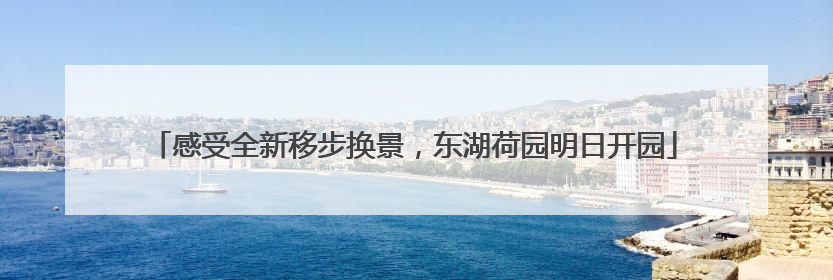 感受全新移步换景，东湖荷园明日开园