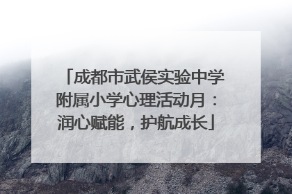 成都市武侯实验中学附属小学心理活动月：润心赋能，护航成长
