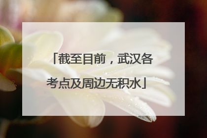 截至目前，武汉各考点及周边无积水