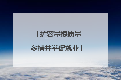 扩容量提质量 多措并举促就业