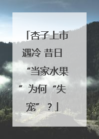 杏子上市遇冷 昔日“当家水果”为何“失宠”？