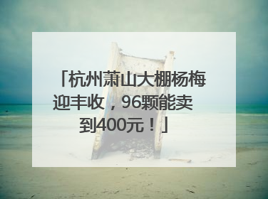 杭州萧山大棚杨梅迎丰收，96颗能卖到400元！