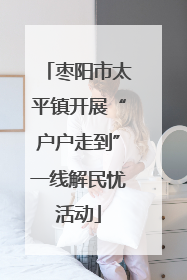 枣阳市太平镇开展“户户走到”一线解民忧活动