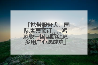 携带服务犬、国际客票预订……鸿蒙版中国国航让更多用户心愿成真