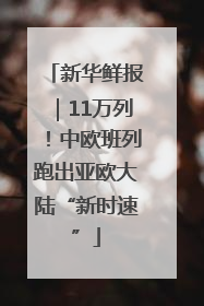 新华鲜报｜11万列！中欧班列跑出亚欧大陆“新时速”