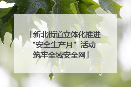 新北街道立体化推进“安全生产月”活动 筑牢全域安全网