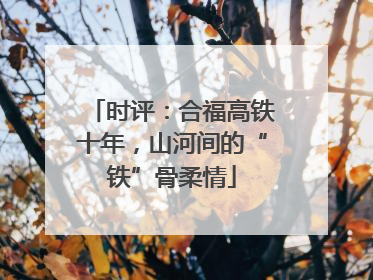 时评：合福高铁十年，山河间的“铁”骨柔情