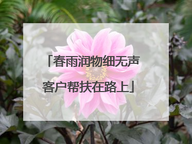 春雨润物细无声 客户帮扶在路上