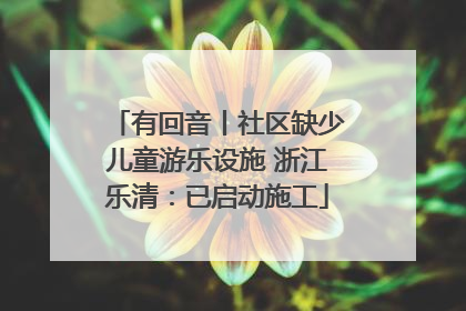 有回音丨社区缺少儿童游乐设施 浙江乐清：已启动施工