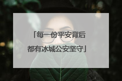 每一份平安背后 都有冰城公安坚守