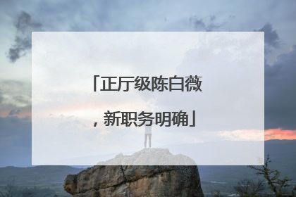 正厅级陈白薇，新职务明确