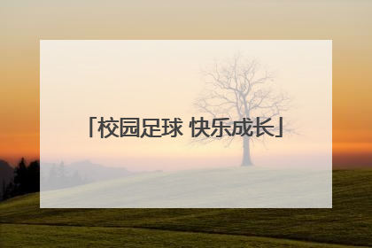 校园足球 快乐成长