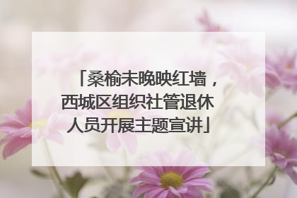 桑榆未晚映红墙，西城区组织社管退休人员开展主题宣讲