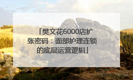 樊文花6000店扩张密码：面部护理连锁的底层运营逻辑