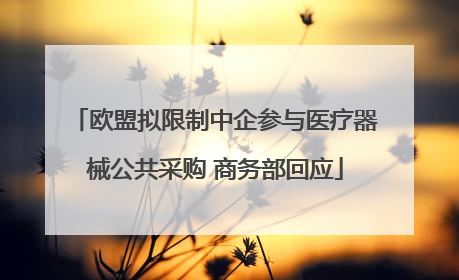 欧盟拟限制中企参与医疗器械公共采购 商务部回应