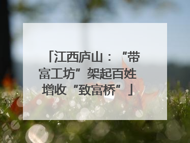 江西庐山：“带富工坊”架起百姓增收“致富桥”